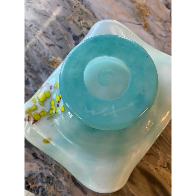 Baby Blue 1970s Murano Glass Dish - Venice Italy For Sale - Image 8 of 9