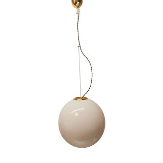 Murano Globe Sphere Suspension with Brass Frame, 1950s For Sale