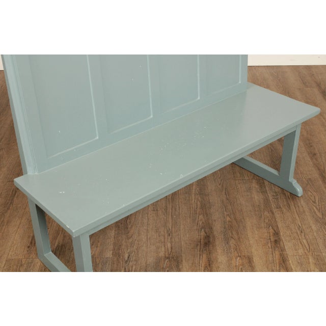 Vintage Painted Paneled Back Benches - A Pair For Sale - Image 13 of 13