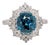 5.2Ct Blue Zircon Ring With Earth Mined Diamonds: Solid 14k Gold, Cushion Cut, Size 6.75 For Sale