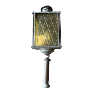 1940s Carriage Lamp With Harlequin Yellow Glass