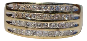 The Baraderes: Ladies 14K Gold Band with Diamonds