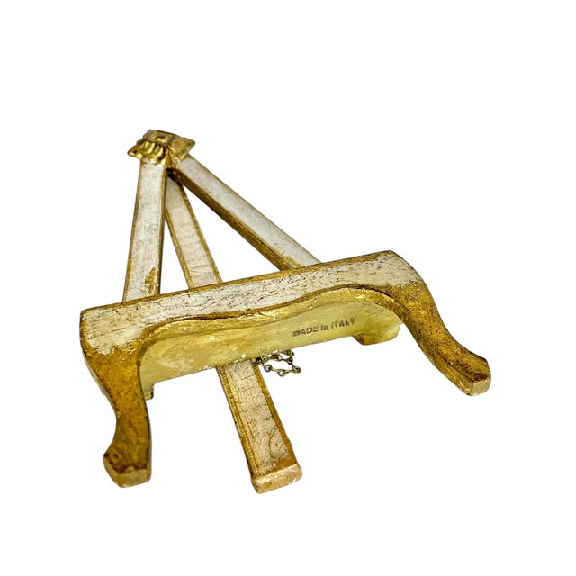 Gold Vintage Italian Florentine Gilt Wood Easel Picture Stand For Sale - Image 8 of 10