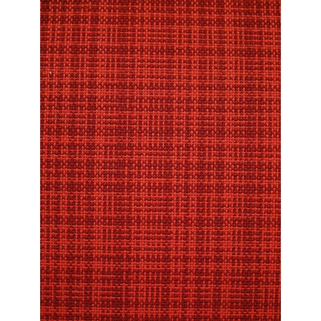 Brown Scandinavian Armchair in Red Wool Upholstery, 1950s For Sale - Image 8 of 10