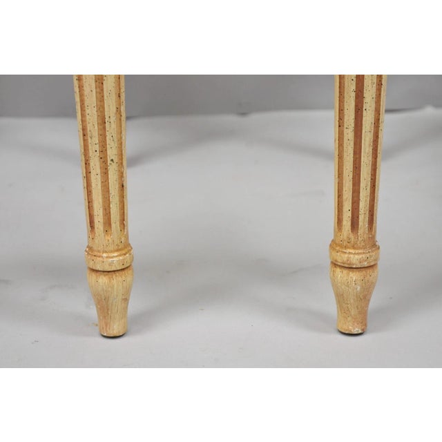 Vintage French Louis XVI Style Pink Marble Top Low Drinks Side Tables - A Pair For Sale - Image 16 of 16
