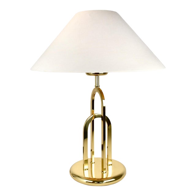 1970s Postmodern Hollywood Regency Brass Table Lamp For Sale