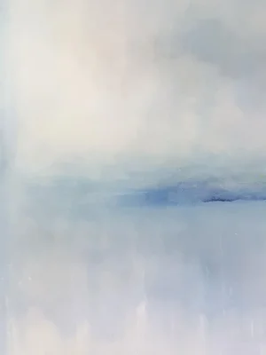 "Oceanfront" Contemporary Coastal Abstract Print by KR Moehr