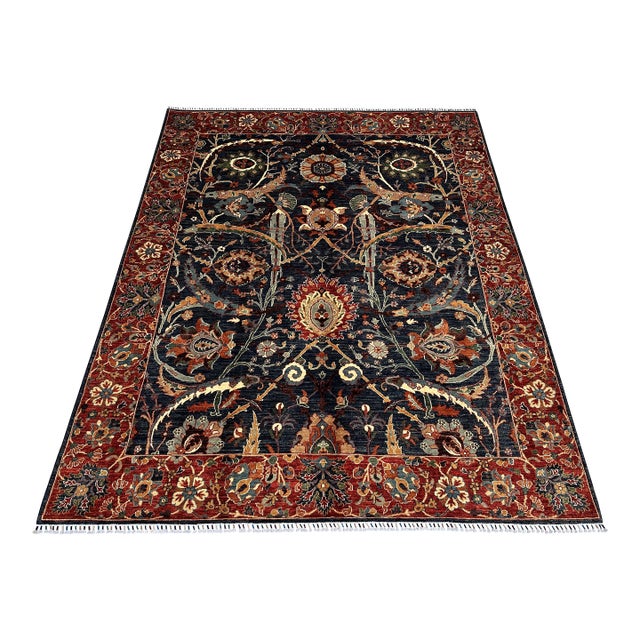 Navy Sultani Area Hand-Knotted Wool Rug - 10'0" X 8'1" For Sale