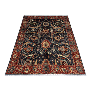 Navy Sultani Area Hand-Knotted Wool Rug - 10'0" X 8'1"
