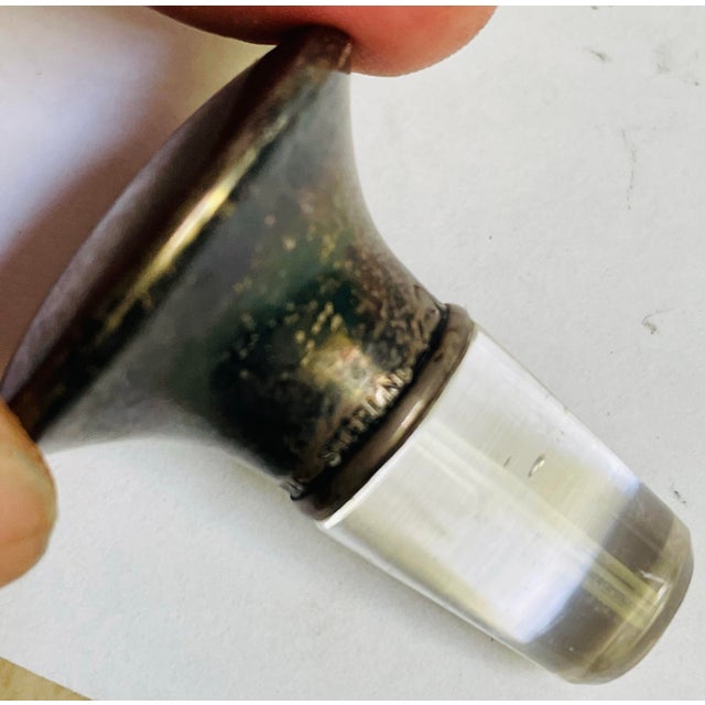 Early 20th Century Hawkes Cut Glass Etched Crystal Sterling Silver Stopper Vanity Perfume Bottle For Sale - Image 6 of 9