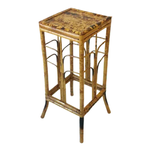 Wicker Bamboo Pedestal Column Stand
