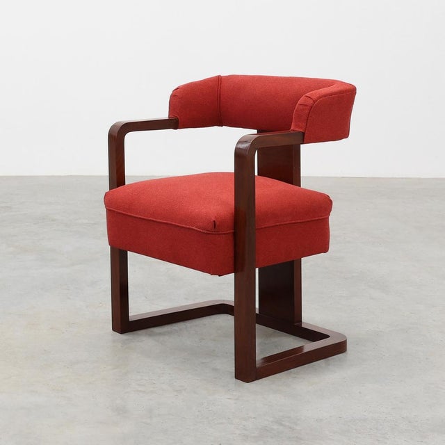 Art Deco Red Chair, Belgium, 1920 For Sale - Image 14 of 14