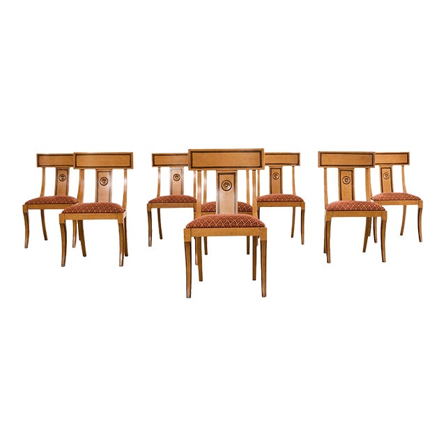 Set of Eight Neoclassical Style Klismos Dining Chairs For Sale