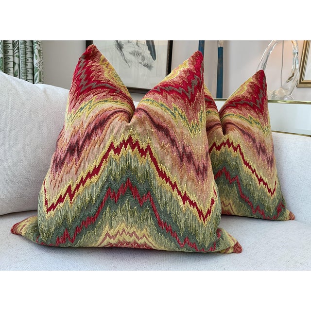 Not Yet Made - Made To Order Pierre Frey “Budapest ” in Carmine Down-Filled 22" Pillow - Single For Sale - Image 5 of 6