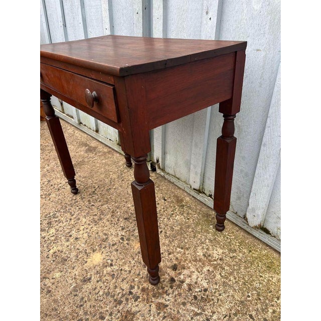 Antique Early American Empire Style Single Drawer Work Table. Side Table For Sale - Image 4 of 11