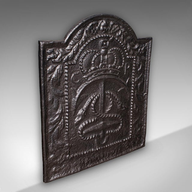 Antique Fireplace Hearth Set, English, Cast Iron, Fire Back, Grate, Victorian For Sale - Image 4 of 12