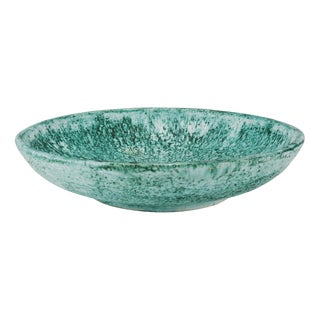 Large Turquoise Ceramic Fruit Bowl by Eva Ruffoni, Italy, 1980s For Sale