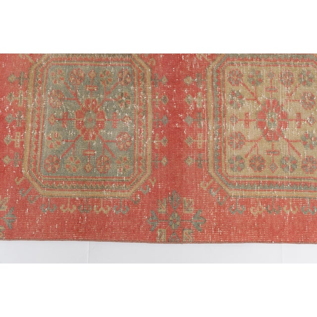 Orange Faded Antique Medallion Runner For Sale - Image 8 of 10