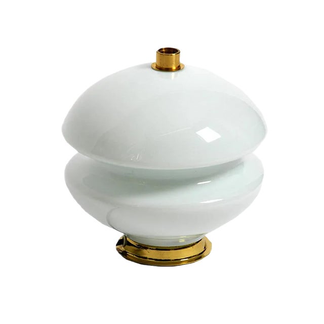 Mid-Century Czech Glass Table Lamp For Sale