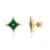 Metal 5.241 Ctw Malachite Diamond Sparkle Shape Stud Earrings - 2 Pieces For Sale - Image 7 of 8