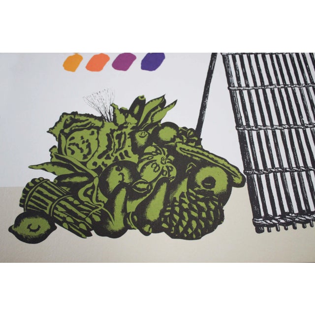 1970s Lithograph by Concetto Pozzati, 1974 For Sale - Image 5 of 10