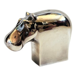 Dansk Silver Plated Hippo Figurine For Sale