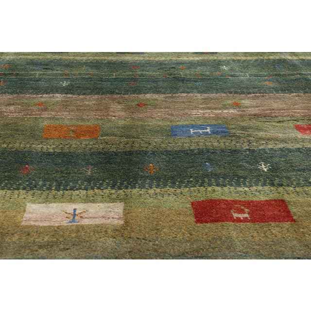 Late 20th Century Vintage Persian Gabbeh Rug, 07'07 X 09'03 For Sale - Image 5 of 10