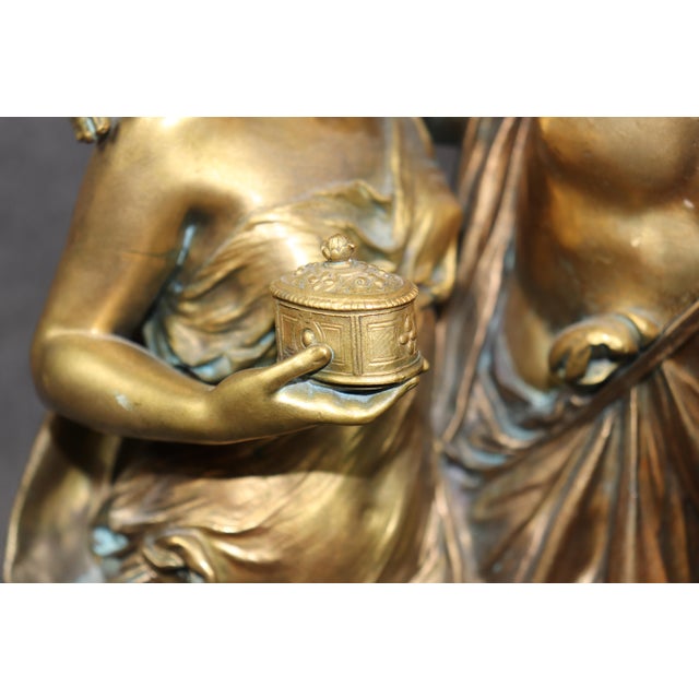 This captivating bronze sculpture depicting Hermes Leading Pandora to Epimetheus is a powerful and emotionally charged...