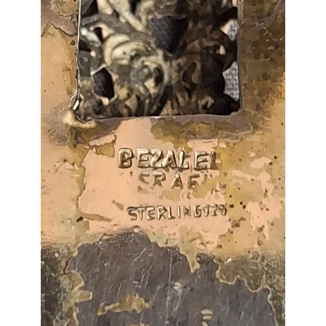 Vintage Bezalel Israel Sterling Silver Filigree Mezuzah Case 925 Judaica 5.25" For Sale - Image 10 of 11