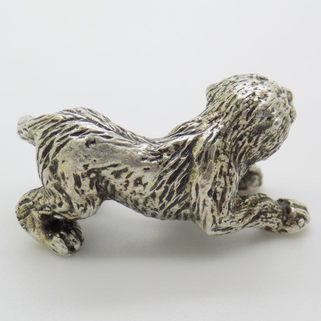 Vintage Italian Handmade Genuine Silver Lion Cub Figurine, 1970s For Sale - Image 6 of 14