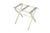 Mid-Century Modern Gate House Ivory Contour Leg Wood Luggage Rack With 3 Petit Point Straps For Sale - Image 3 of 16