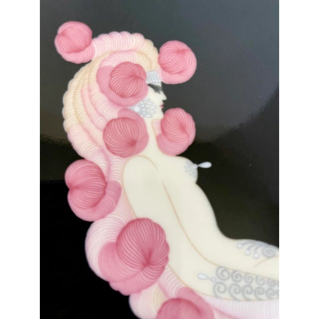 Erté 1980's Erte Alphabet Letter "C" Bone China Plate For Sale - Image 4 of 8