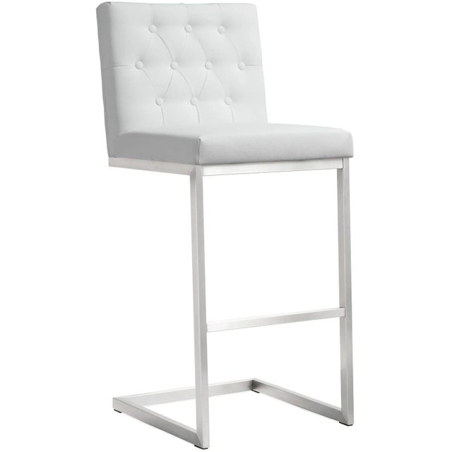 Helsinki White Steel Bar Stools - Set of 2 For Sale - Image 11 of 12