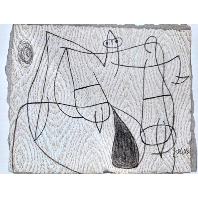 Joan Miro - Woman 1977 Very nice lithographic impression according to a drawing by Miro, signed in the plate, Seat...