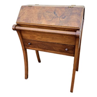 Antique Walnut and Burlwood Dough Box or Storage Table For Sale