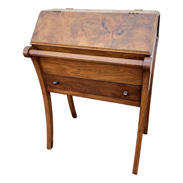 Antique Walnut and Burlwood Dough Box or Storage Table For Sale