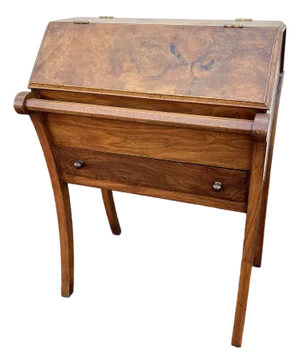 Antique Walnut and Burlwood Dough Box or Storage Table