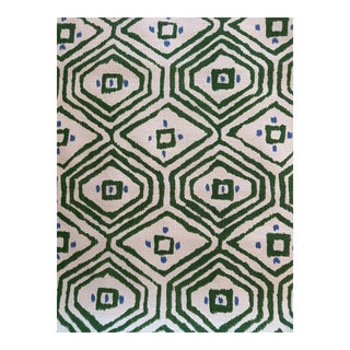 Thibaut Pass a Grille Green Linen Blend. Fabric 1 3/8 Yards For Sale