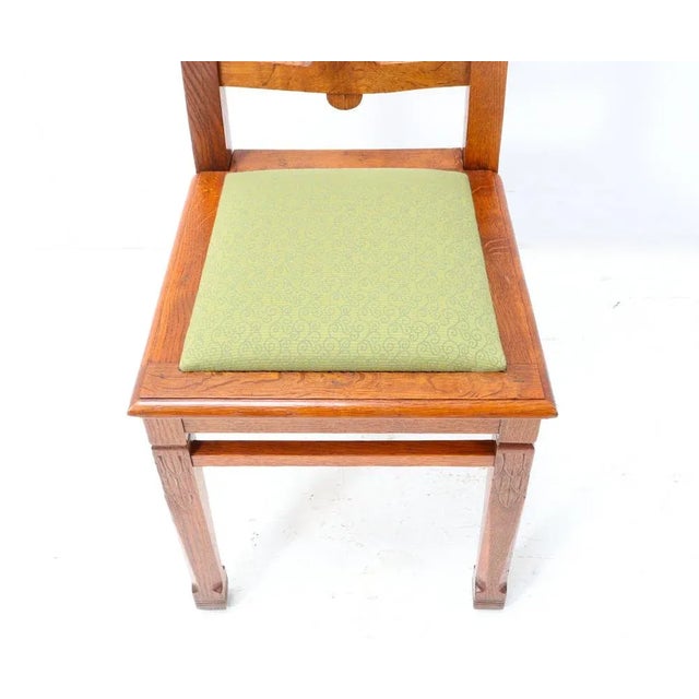 Arts & Crafts Art Nouveau Oak Side Chair by Kobus de Graff, 1900s For Sale - Image 6 of 9