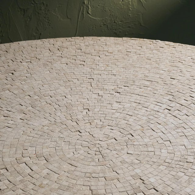 Table in Fossil Stone and Metal Frame, Belgium For Sale - Image 6 of 14