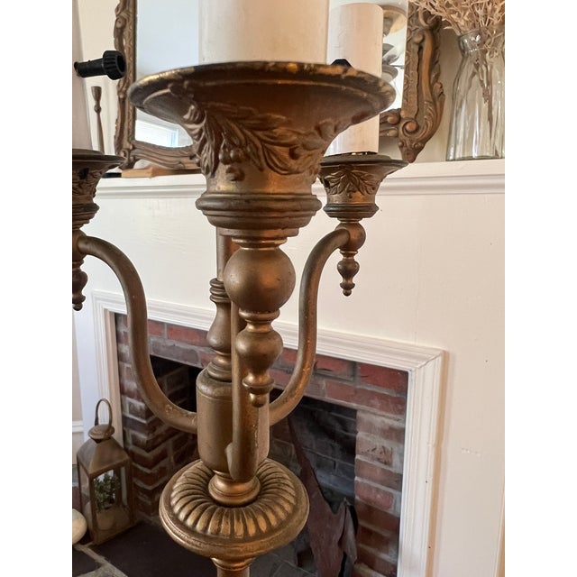 Art Deco 1920s Rembrandt Signed Floor Lamp With Marble Base For Sale - Image 3 of 11