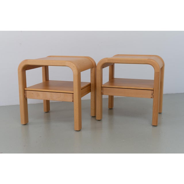 Danish Bedside Tables in Beech by Villy Nørgaard, 1980s, Set of 2 For Sale - Image 10 of 16
