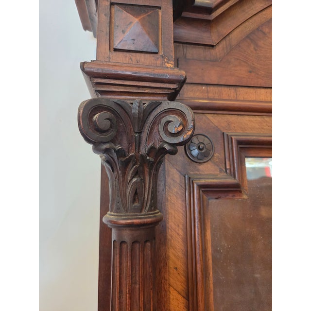 American Victorian Pier Mirror Walnut 1860s Very Tall For Sale In San Diego - Image 6 of 7