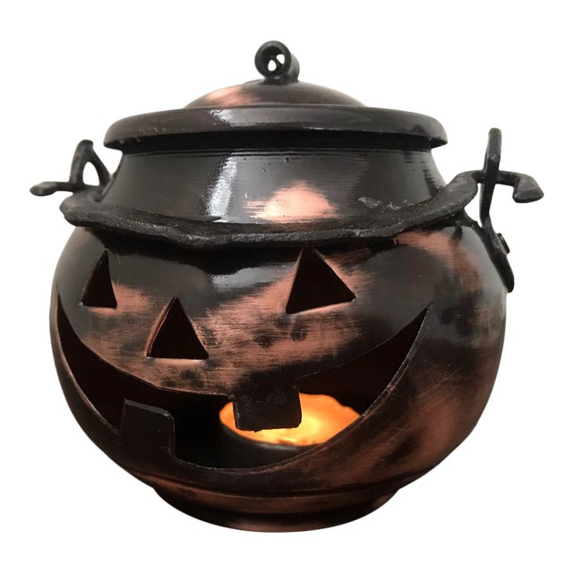 Vintage Decorative Turkish Copper Candle Holder For Sale