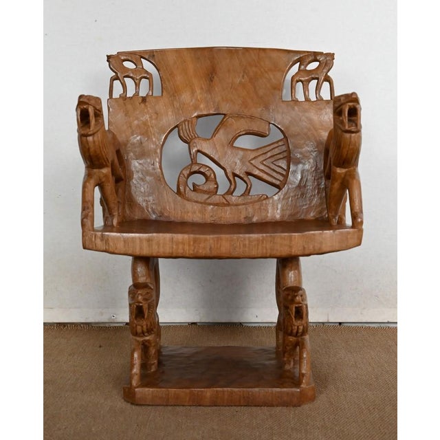 Carved Mahogany Chair, 1950s For Sale - Image 13 of 18