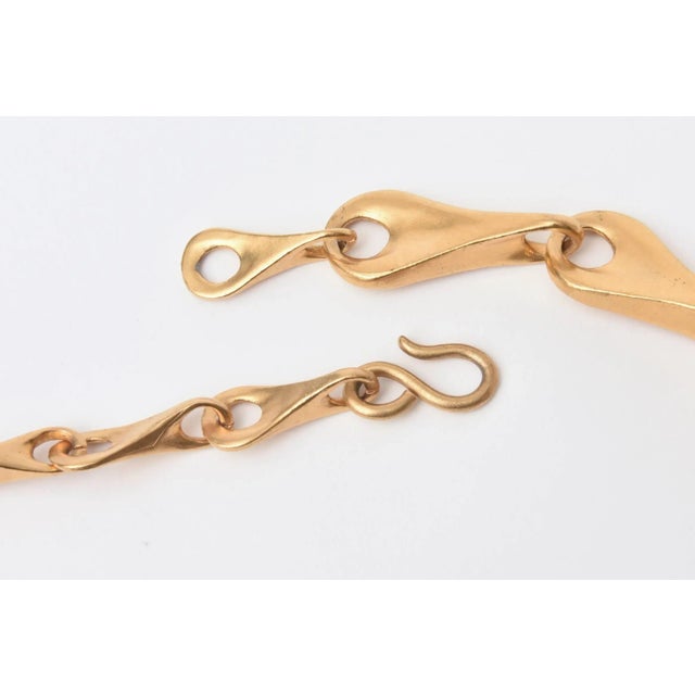 Metal Vintage Robert Lee Morris for Artwear Gold Plated Over Sterling Silver Sculptural Necklace For Sale - Image 7 of 8