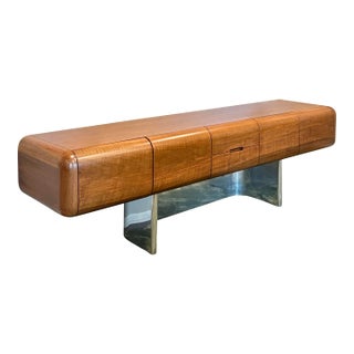 Executive Credenza Designed by m.f. Harty for Stow Davis as Part of the 1974 “Tomorrow” Collection For Sale