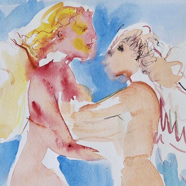 Agapi Wieruszewska, Cupids (Crete), Nude, Watercolour on Paper, 2024 For Sale - Image 4 of 5