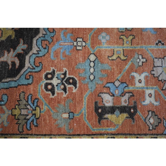 Approx. 9 X 12 Wool Size Indian Made Heriz Rug For Sale - Image 4 of 12