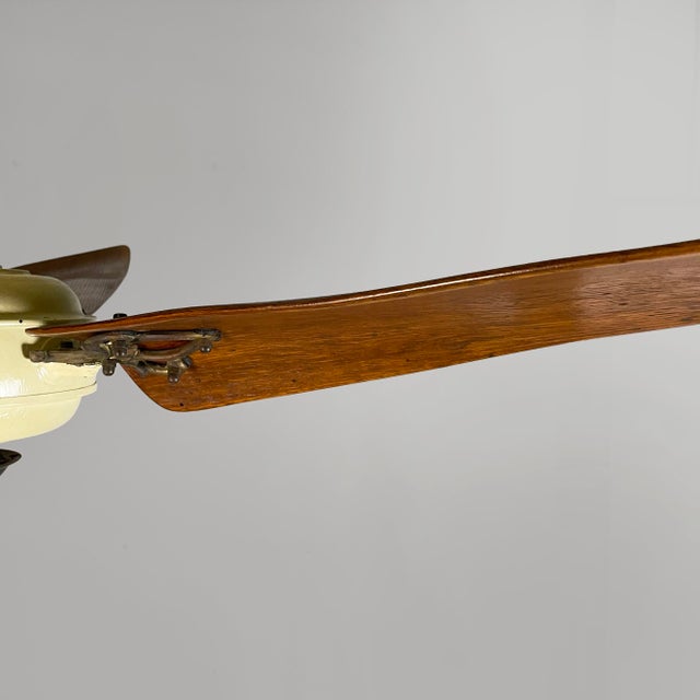 Beige Mid-Century Modern Italian Beige Metal and Wood Marelli Ceiling Fan from Casablanca, 1999 For Sale - Image 8 of 18